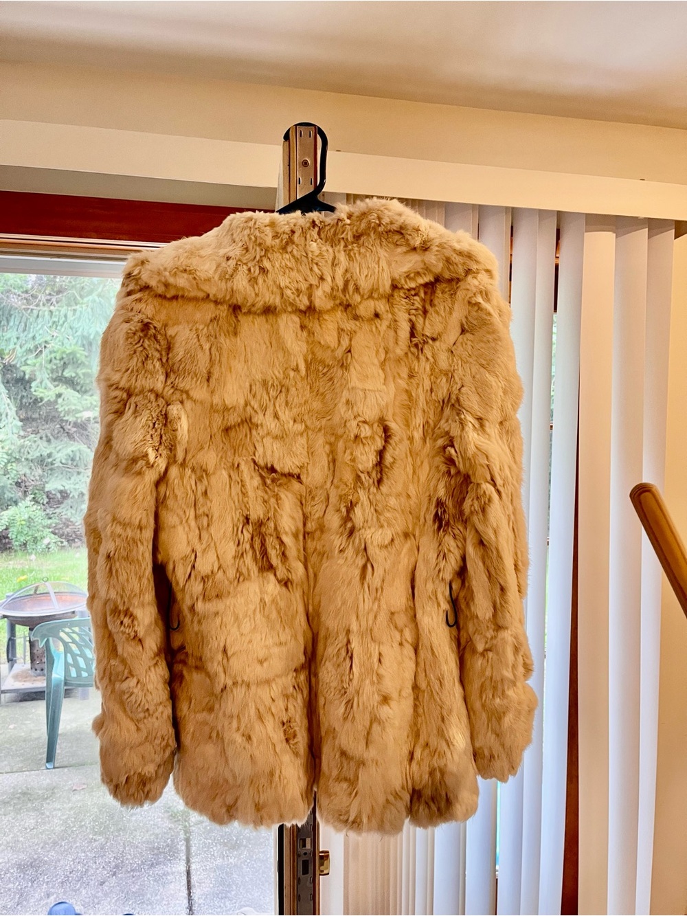 Vintage Cream Rabbit Fur Coat - Picture 6 of 7